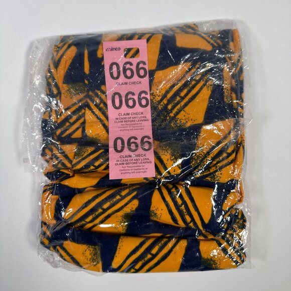 LuLaRoe Blue Yellow Gold Triangles Space Ships Layers Leggings One Size OS - Picture 6 of 6